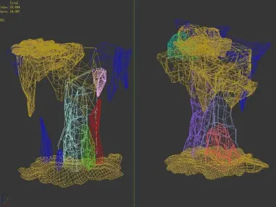 Deep in the snow mountains - stone pillars 324 3D model
