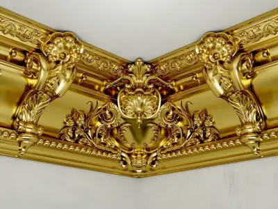 LARGE VICTORIAN CORNICE BAROQUE GYPSUM FOR CNC FABRICATION 3D model