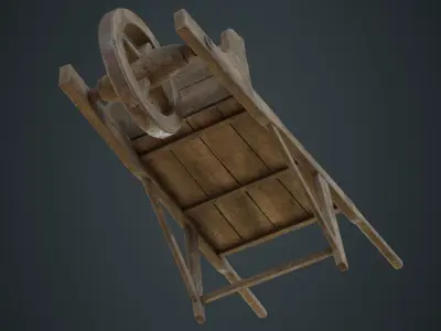 Wheelbarrow 2B Low-poly 3D model