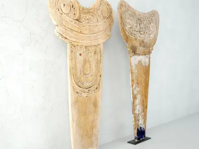 Pair of Massim Canoe Splash Boards from Papua New Guinea 3D model