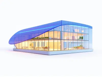 Dynamic Office Center Glass Architecture model pack Low-poly 3D model