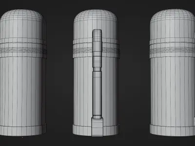 Thermos stainless steel water bottle 3D model