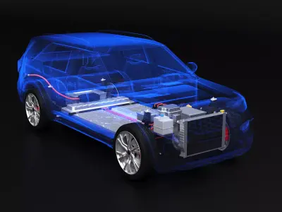 Generic Electric Car FWD Chassis X-Ray 3D model