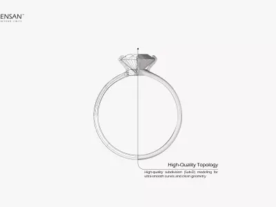 Solitaire Ring 3D print model buy