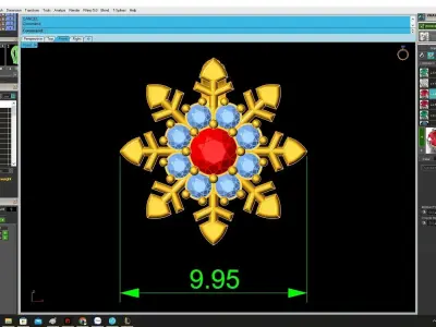 Luxury Snowflake Diamond Pendant  4217 3D print model