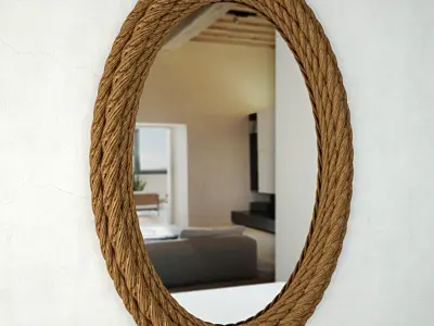 Rope Oval Wall Mirror 3D model