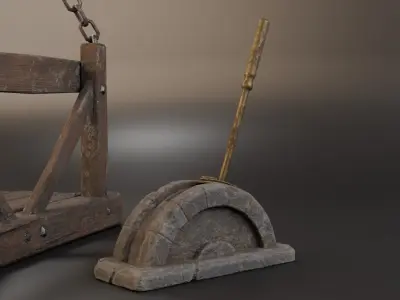 Fantasy Elevator with Lever Free low-poly 3D model