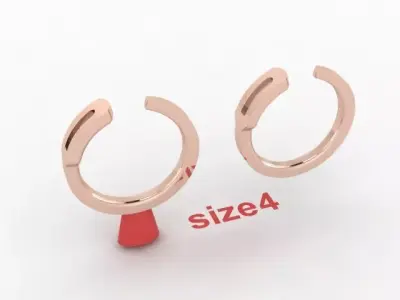 Safety Pin Style Band Ring Size4 3D print model