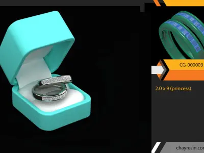 Princess wedding ring 3D print model