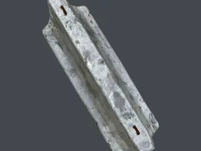 Concrete Barrier Low-poly 3D model