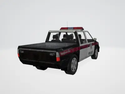 Low Poly Thai Police Truck Low-poly 3D model