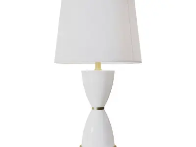 MoDRN Neo Luxury White Hourglass Table Lamp 3D model