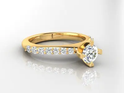 Ring M31 The luxury female ring with gem wedding 3D print model