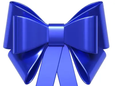 Christmas Bow Ribbon 12 Low-poly 3D model