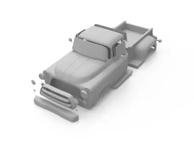 Dodge truck 1956 Rc body shell 3D print model