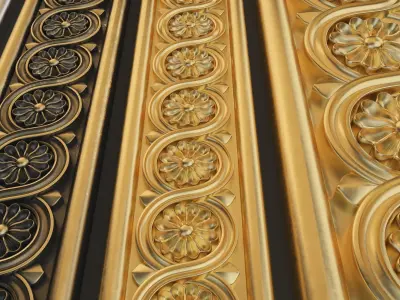 Molding gold and silver decorative moldings 3D model