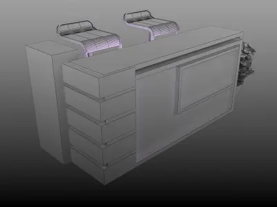 counter reception Booth Exhibition Stand a376a 3D model