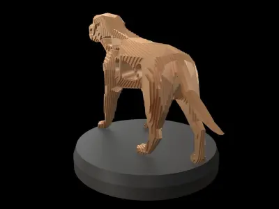 Parametric V English Mastiff Low-poly 3D model