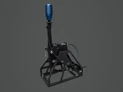 Short Shifter 01 - Variation A - Blue Low-poly 3D model