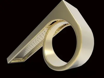 adjustable ring version 1 with gems  3D print model