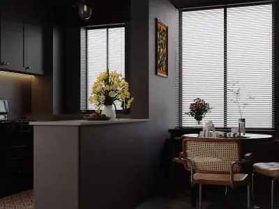 Luxury living room dining room interior scenes 21 3D model