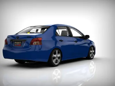 TOYOTA YARIS USPEC BELTA 2008 Sedan v2  Low-poly 3D model