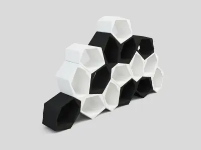 Movisi modular shelving system Low-poly 3D model