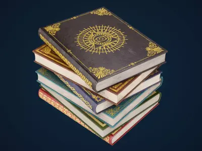 Old vintage books  Free low-poly 3D model