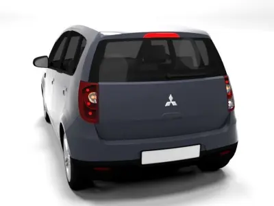 MITSHUBISHI COLT 5 DOOR 2009 LOWPOLY Low-poly 3D model