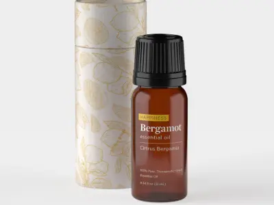 Essential Oil Bottle 10mL with Cardboard Tube 3D model