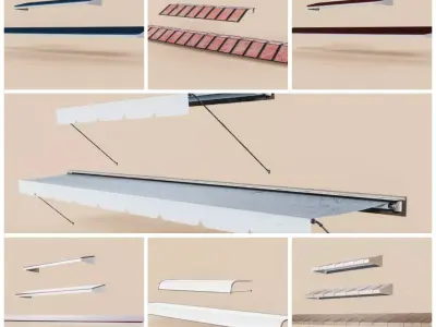 19 different Exterior Awnings 3D Model Collection