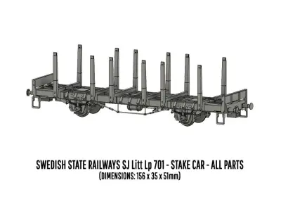 ROLLS-0031 Swedish SJ Litt Lp702 Stake Car H0-scale 3D print model