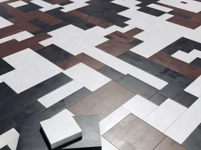 Paving rectangle long tile n1 3D model