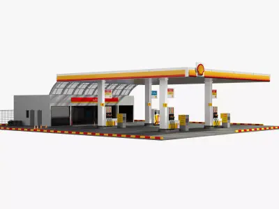 Shell Gas Station 3D model
