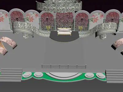 Wedding Reception Stage Design 3D model 3D model