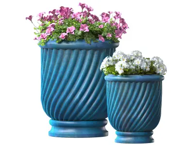 Flowers in modern interior decoration vase Plant Patio  3D model