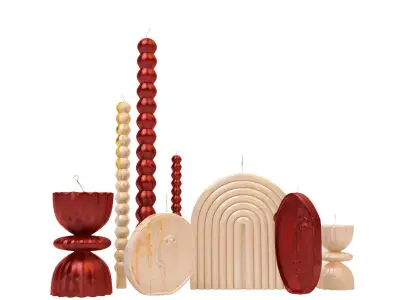 Candles decoration set 02 3D model