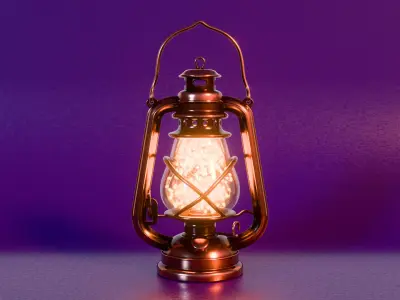 Christmas Lantern with Fairy Lights 3D model