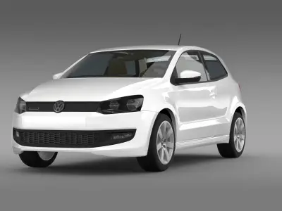 Volkswagen Polo BlueMotion 3d 2010-2013 3D model
