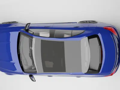 mercedez benz c63 with royal glossy blue edition Low-poly 3D model
