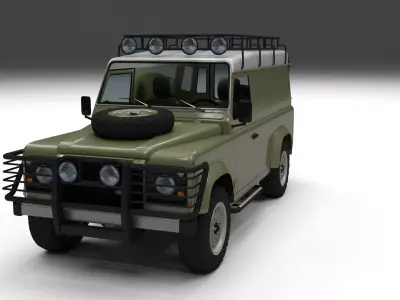 Land Rover Defender 110 Hard Top w interior 3D model