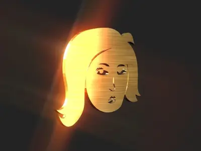 2D 3D Woman Face Decoration Low-poly 3D model