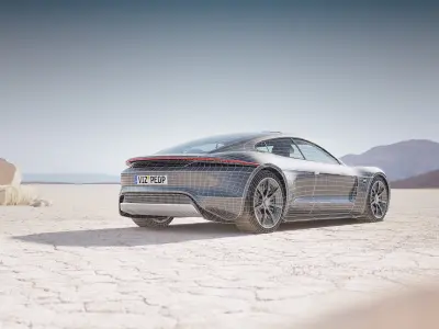 Electric German sport car unbranded 3D model