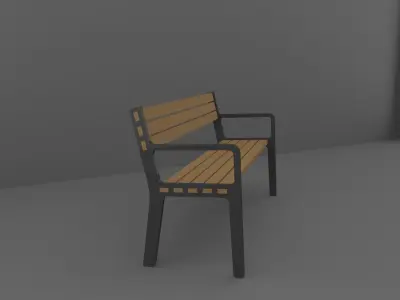 Bench Free low-poly 3D model get