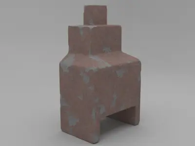 Barbecue wooden box Low-poly 3D model