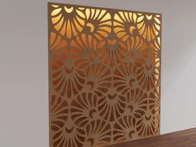Decorative Wooden Wall Model 16 Low-poly 3D model