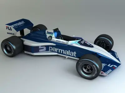 1983 Formula 1 Brabham BT52B Low-poly 3D model