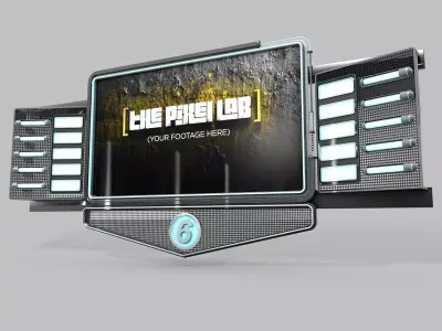 3D-Video-Board-Screen-Broadcast power lab tv screen 3D model