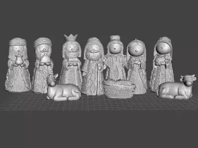 NATIVITY FULL SET 11 FIGURES MODEL CHRISTMAS ORNAMENT FAMILY 3D print model