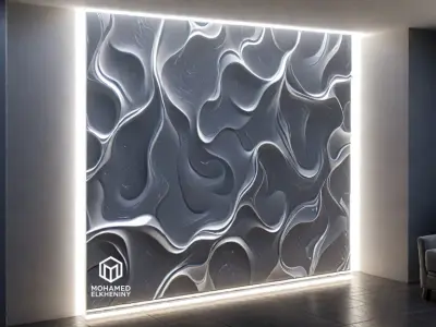 modern panel wall decor set wall relief mural CNC 111 3D model purchase